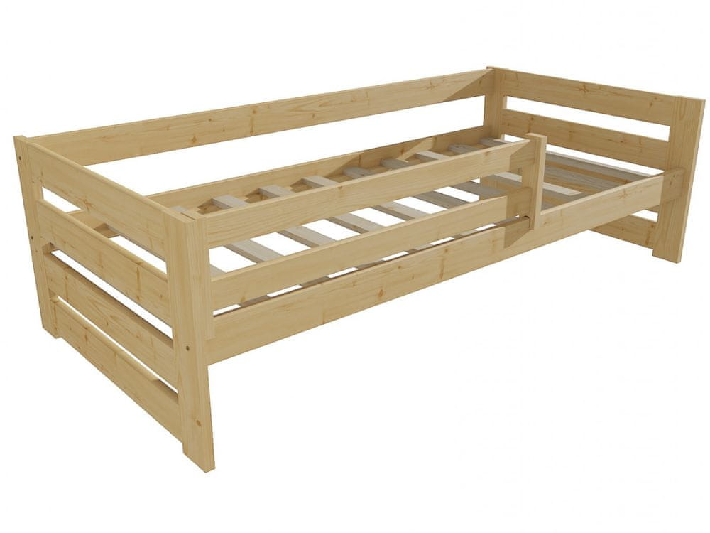 eoshop Detská posteľ DP 025 so zábranou (Rozmer: 80 x 180 cm, Farba dreva: bezfarebný lak)